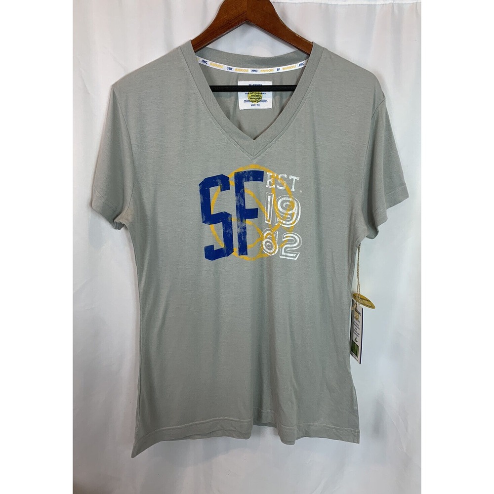 Golden State Warriors Womens Vintage‎ HWC V Neck Short Sleeve T Shirt SZ XL